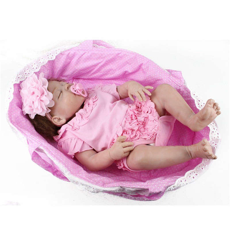 55cm Real Life Reborn Baby Girl Doll Full Body Soft Vinyl Silicone Baby Doll Gift