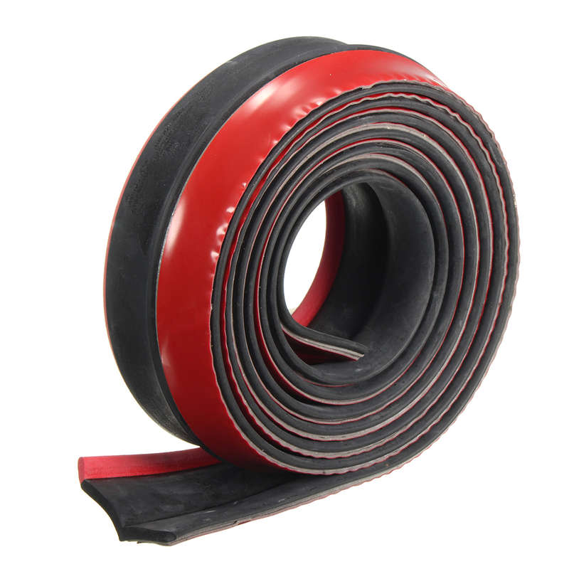 98x2inch  Black Red Car Front Bumper Protector Rubber Auto Lip Body Spoiler Decoration