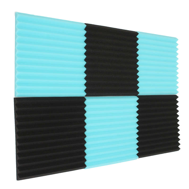 6Pcs Studio Foam Acoustic Wedge Soundproofing Tiles 30×30×2.5CM