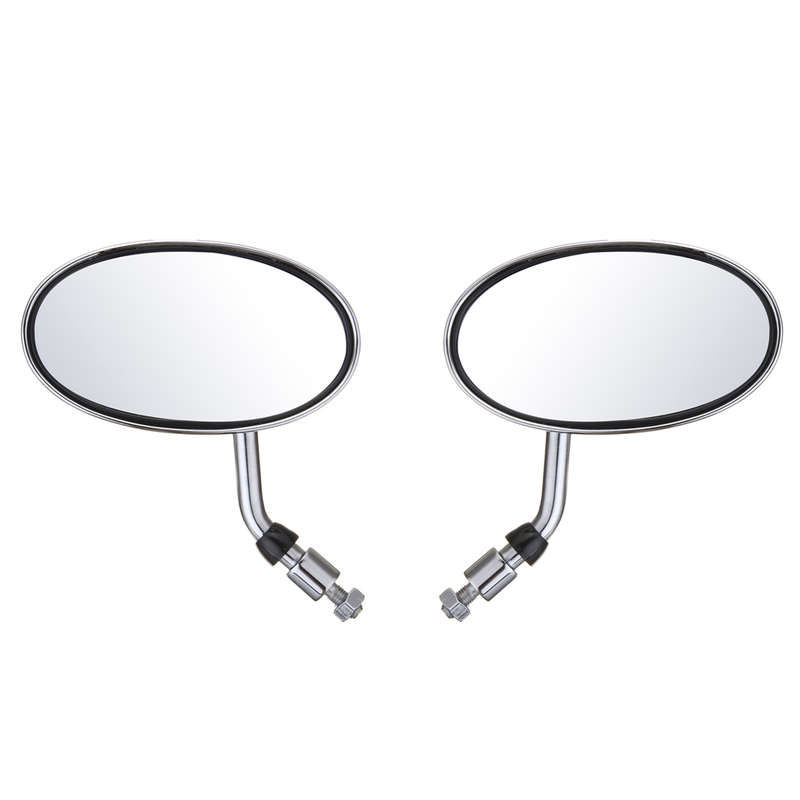 Pair Motorcycle Cafe Racer Rearview Mirror Handle Bar Sliver