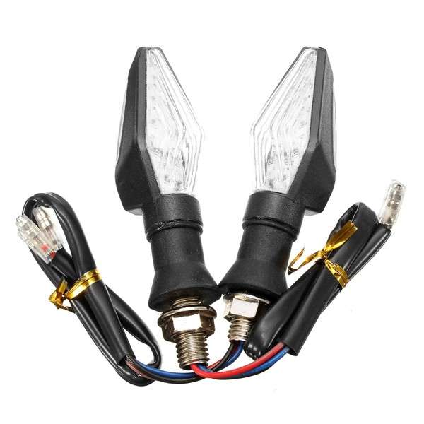 4pcs 12V Universal Motorcycle LED Turn Signal Indicator Yellow Light with Blue