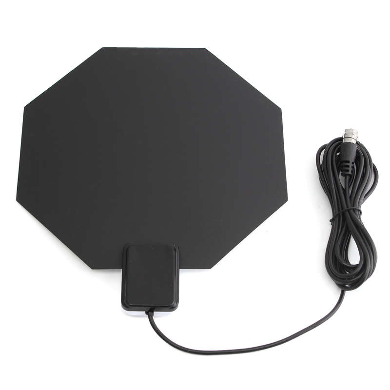 Long Range Amplified Flat Indoor HDTV Antenna VHF UHF Digital Analog TV HD Home