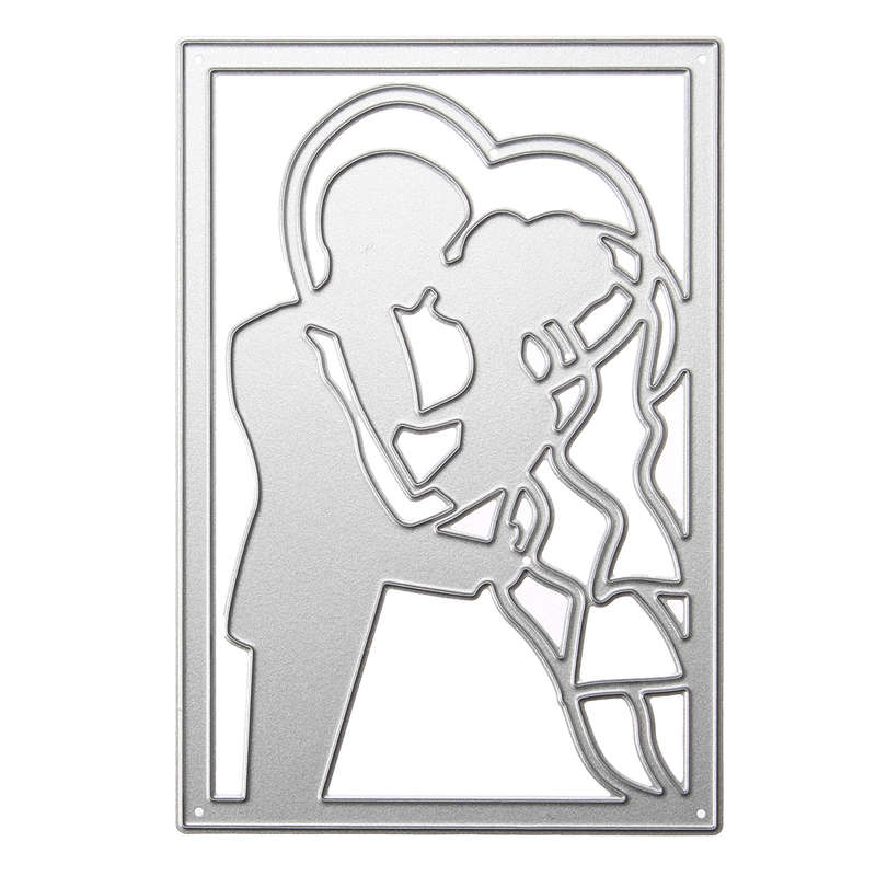 DIY Bride Groom Wedding Kissing Wedding Cutting Dies Metal Crafts Stencil for Scrapbook Album