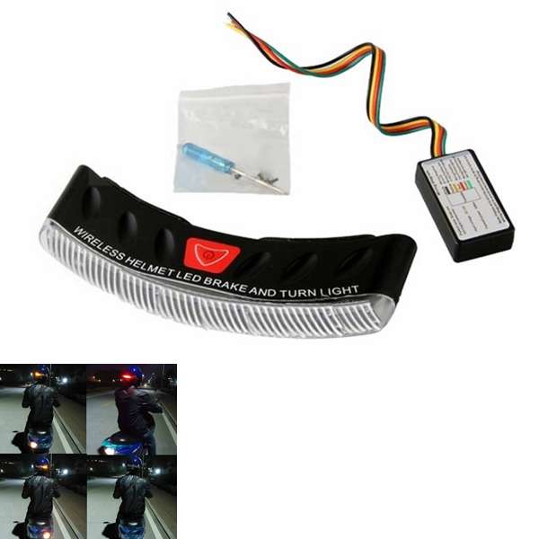 Wireless Motorcycle Helmet Brake Turn Signal LED Light