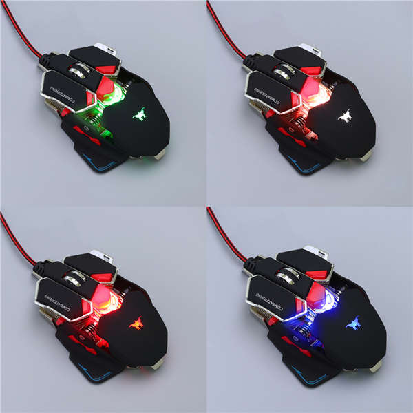 Combaterwing 4800DPI USB Wired Professional Gaming Mouse Programmable 10 Buttons RGB Breathing LED