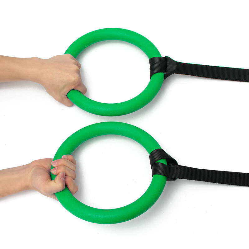 1 Pair of Adjustable Gymnastic Strength Training Olympic Crossfit Gym Rings Pullup