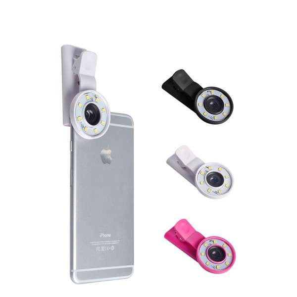 Selfie Fill Light Portable Round Ring Spot Lightt Clip Phone Flash LED Night Flashight for Smartphon