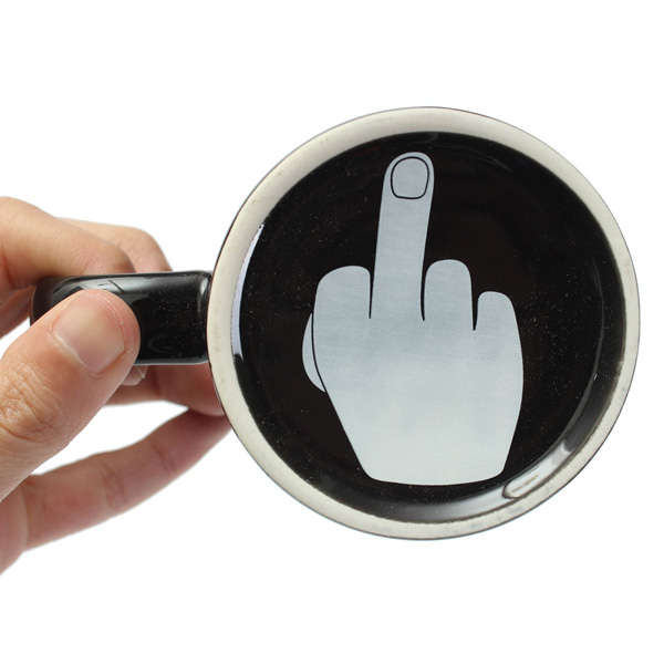10oz Novelty Ceramic Middle Finger Coffee Cups Personality Office Gifts Have A Nice Day Mug