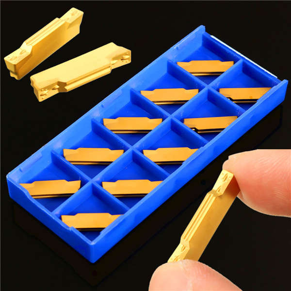 Drillpro 10pcs MGMN300-M Carbide Inserts 3mm Width for MGEHR/MGIVR Grooving Cut Off Tool