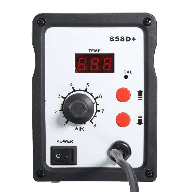 858D+ 220V Hot Air Soldering Rework Station + Handle + Handle Stand+3 Nozzles