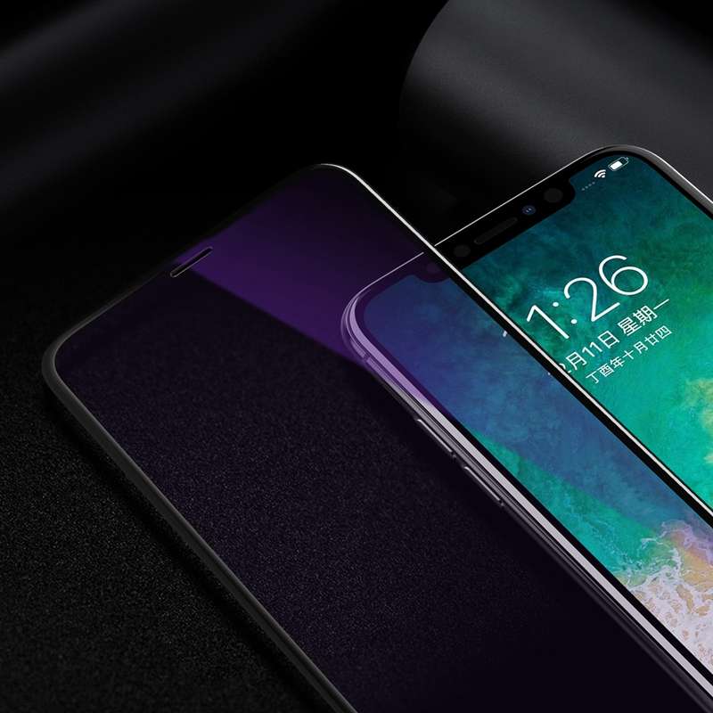 Rock 0.26mm Anti Blue Light 4D Curved Edge Tempered Glass Screen Protector For iPhone X