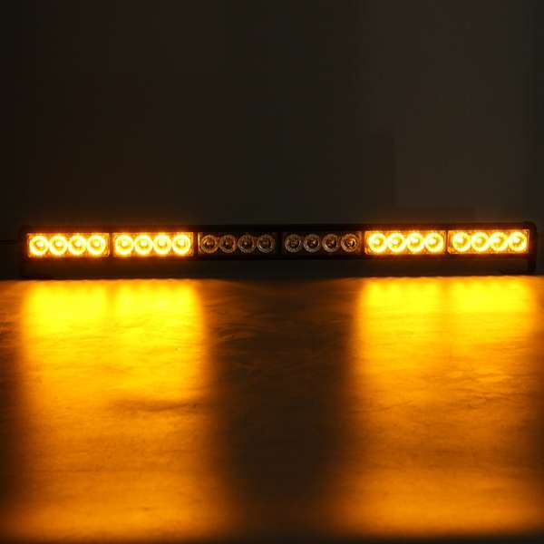 27inch LED Strobe Light Bar Traffic Emergency Flash Warning Lamp White&Amber For Car Vehicle Truck