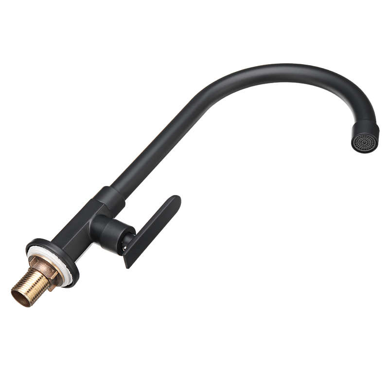 Holmark Black Chrome Modern Kitchen Basin Faucet Solid Brass Spout Swivel Sink Mixer Tap