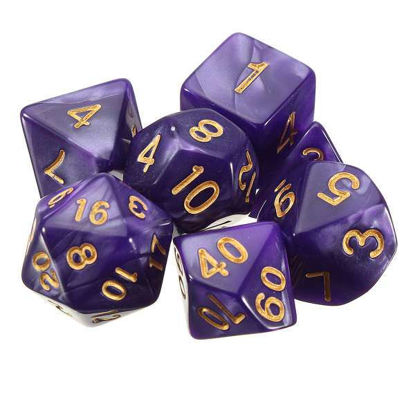 42pcs Multi-sided Polyhedral Digital Acrylic Dice Set 6 Colors w/Carry Bag