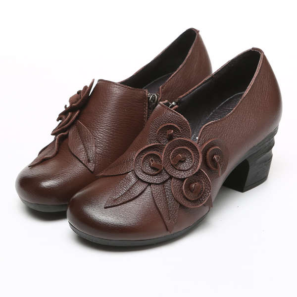 SOCOFY Floral Stitching Casual Soft Sole Short Shoes