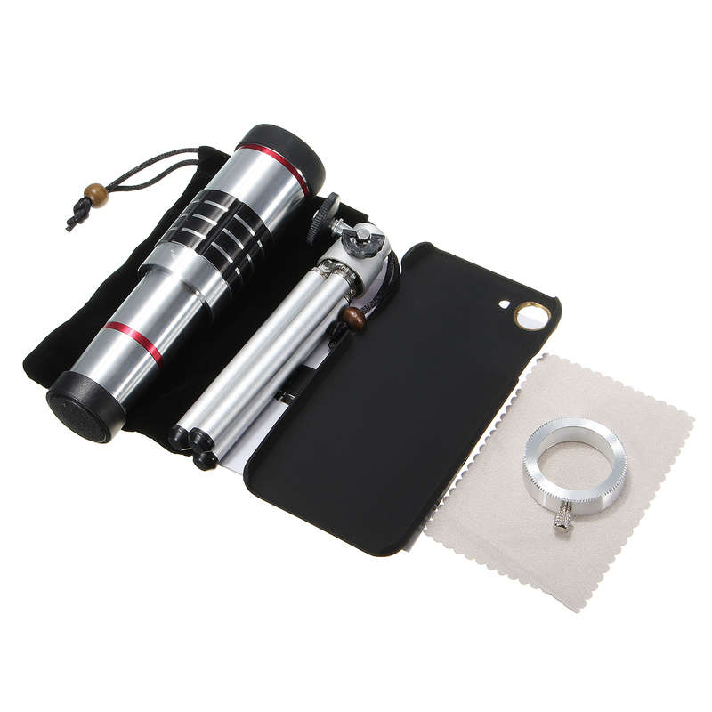 18X Optical Zoom Telescope Camera Lens Tripod Kit And Back Case Cover For iPhone 7