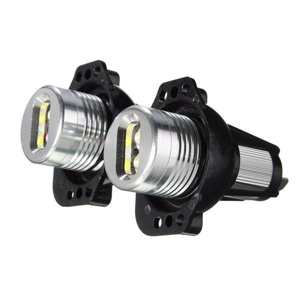 Pair White Angel Eyes LED Halo Ring Maker 6W Light Bulb For BMW E90 E91