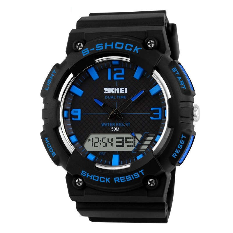 SKMEI 1057 Analog Digital Alarm Stopwatch Waterproof Men Sport Watch