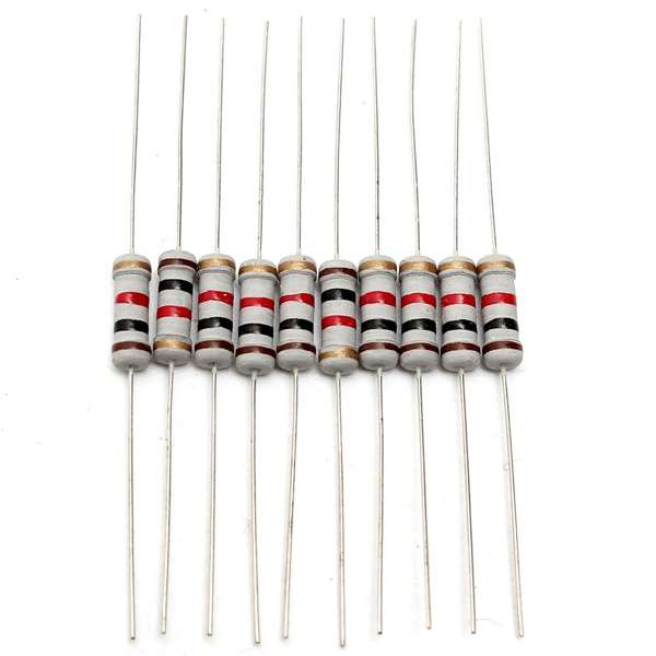 200pcs 20 Value 1W 5% Resistors Resistance Assortment Kit 10 Ohm - 1M Ohm Set