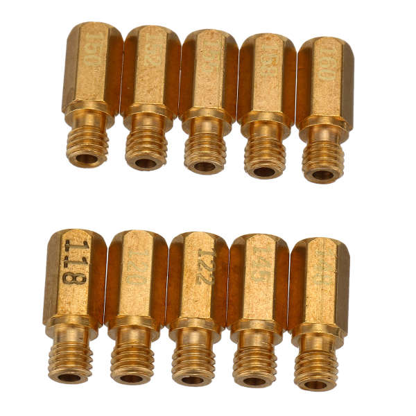 10Pcs Carburetor Main Jet Kit For Keihin OKO KOSO PE PWK Choose Size 118-160