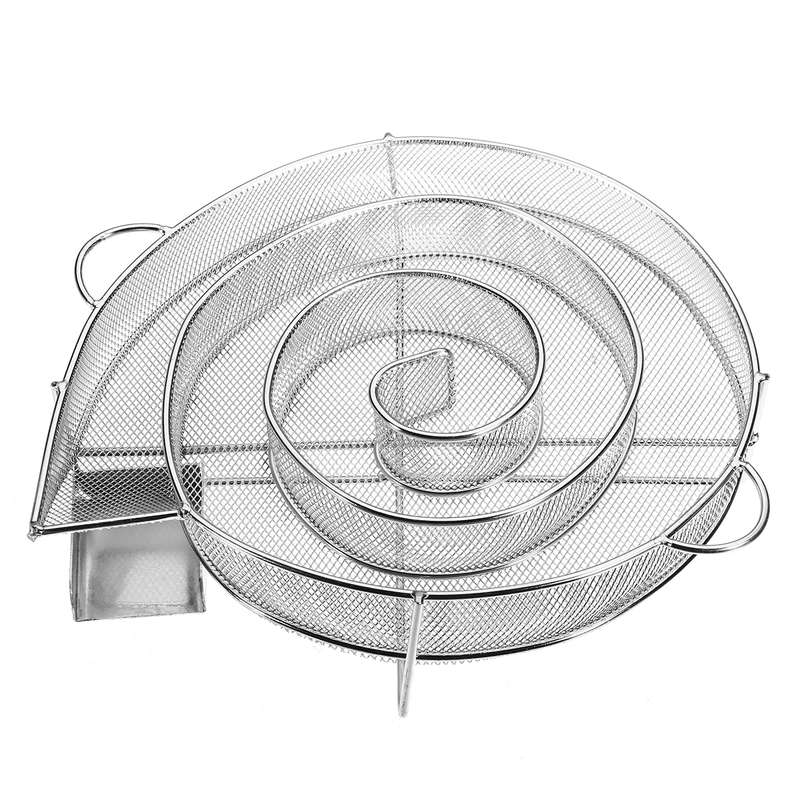 Stainless Steel Wood Chips Grill Basket Smoker Picnic BBQ Cold Smoking Generator Tray