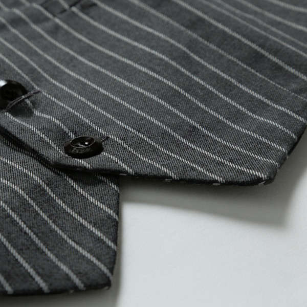 Mens Casual Vertical Stripes Business Slim Short Waistcoats V-neck Dress Suit Vest