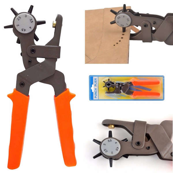 2.0-4.5mm Holes Punch Tool Heavy Duty Leather Hole Hand Pliers Leather Punch
