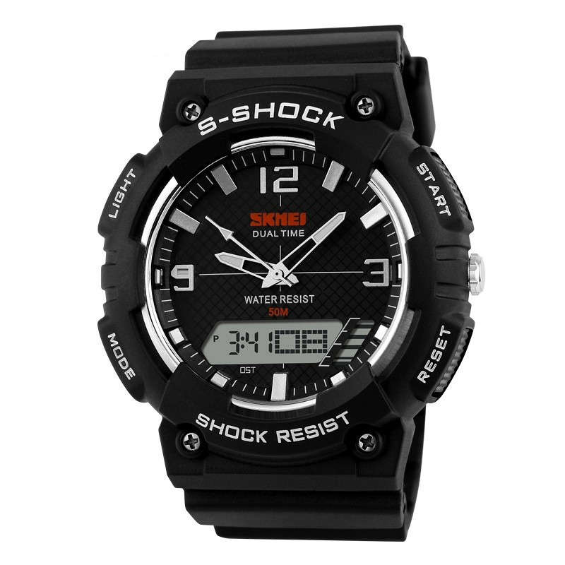 SKMEI 1057 Analog Digital Alarm Stopwatch Waterproof Men Sport Watch
