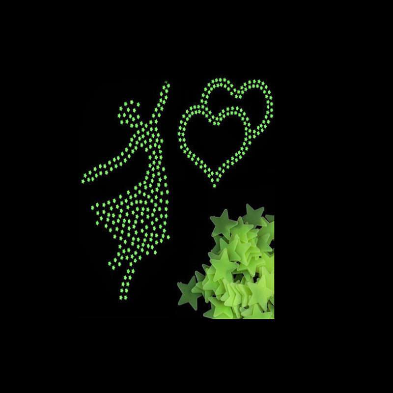 100Pcs Glow In The Dark Stars Sticker Beautiful 3D DIY Home Decal Art Luminous Wall Stickers