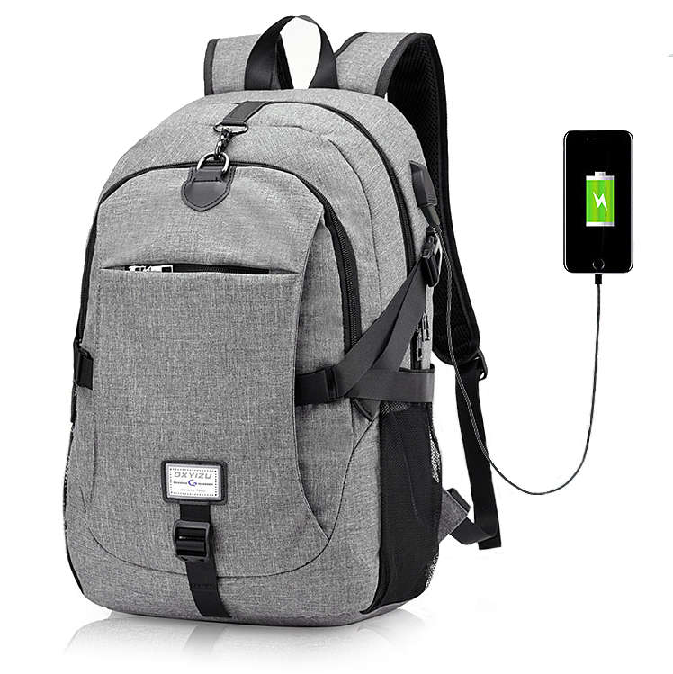 IPRee 49x32x16cm Canvas Anti Theft Travel Backpack with USB Charging port Portable Rechargeable Ba
