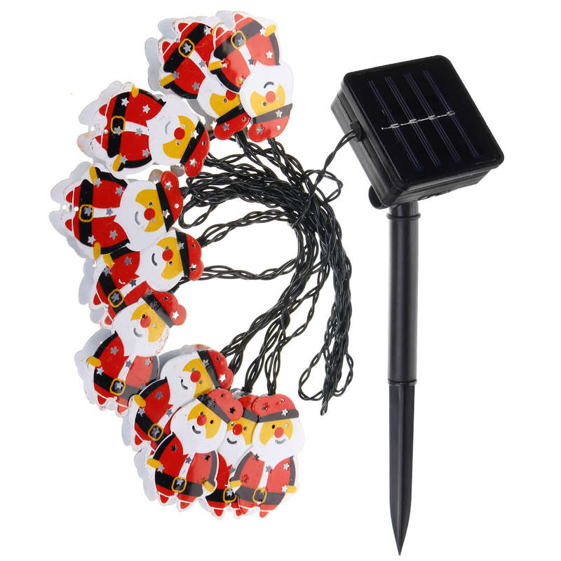 Solar/Battery Powered 4M 10LEDs Warm White Santa Claus Shaped Fairy String Light for Christmas