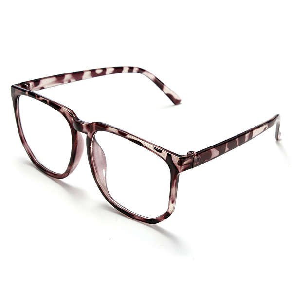 Unisex Retro Plastic Big Black-rimmed Clear Lens Plain Glasses