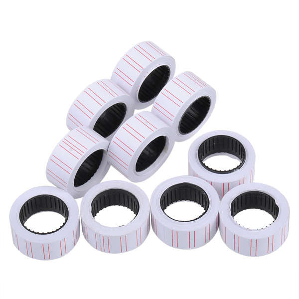 10 Rolls White Price Labels Tag Mark Sticker For Gun Labeller