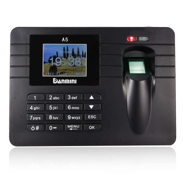 Time Recorder TFT Screen Clocking In Clock Machine Employee Attendance Check Fingerprint+Password Bu