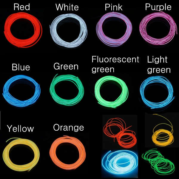 4M 10 colors 3V Flexible Neon EL Wire Light Dance Party Decor Light