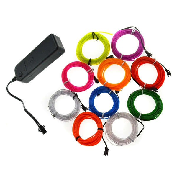 4M 10 colors 3V Flexible Neon EL Wire Light Dance Party Decor Light