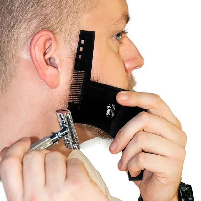 Beard Grooming Shaping Comb for Shaving Symmetric Beards Shaper Styling Template Kit Guide