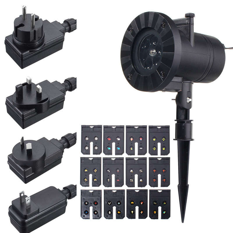 12 Patterns 4 LED Projector Light Stage Light  Motion Rotating Spot Light Christmas Halloween