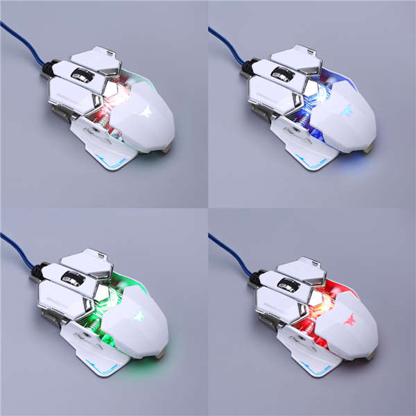 Combaterwing 4800DPI USB Wired Professional Gaming Mouse Programmable 10 Buttons RGB Breathing LED