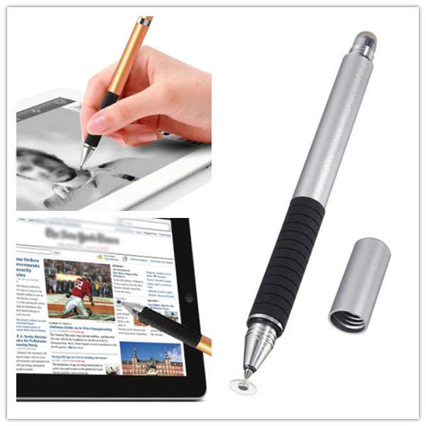 2 in 1 Universal Touch Screen Drawing Point Dics Fiber Tip Stylus Pen for iPad Smartphone Tablet