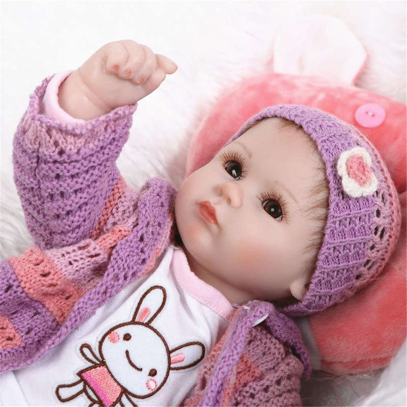 NPK 16 Inch 42cm Reborn Baby Soft Silicone Doll Handmade Lifelike Baby Girl Dolls Play House Toys Bi