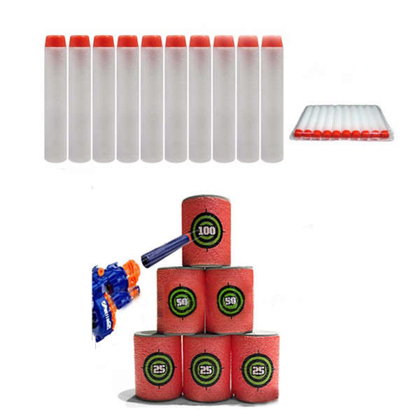 100PCS White Refill Bullets Dart For Nerf N-strike Elite Rampage Retaliator Series Blasters