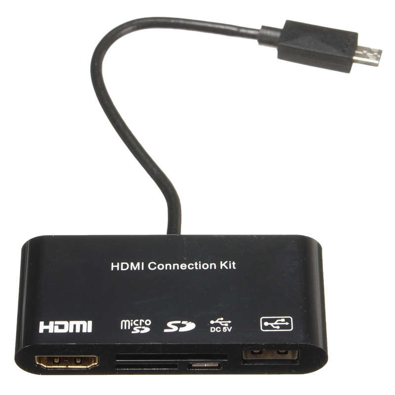 5 in 1 Micro USB MHL to HDMI HDTV Adapter+USB OTG SD Card Reader