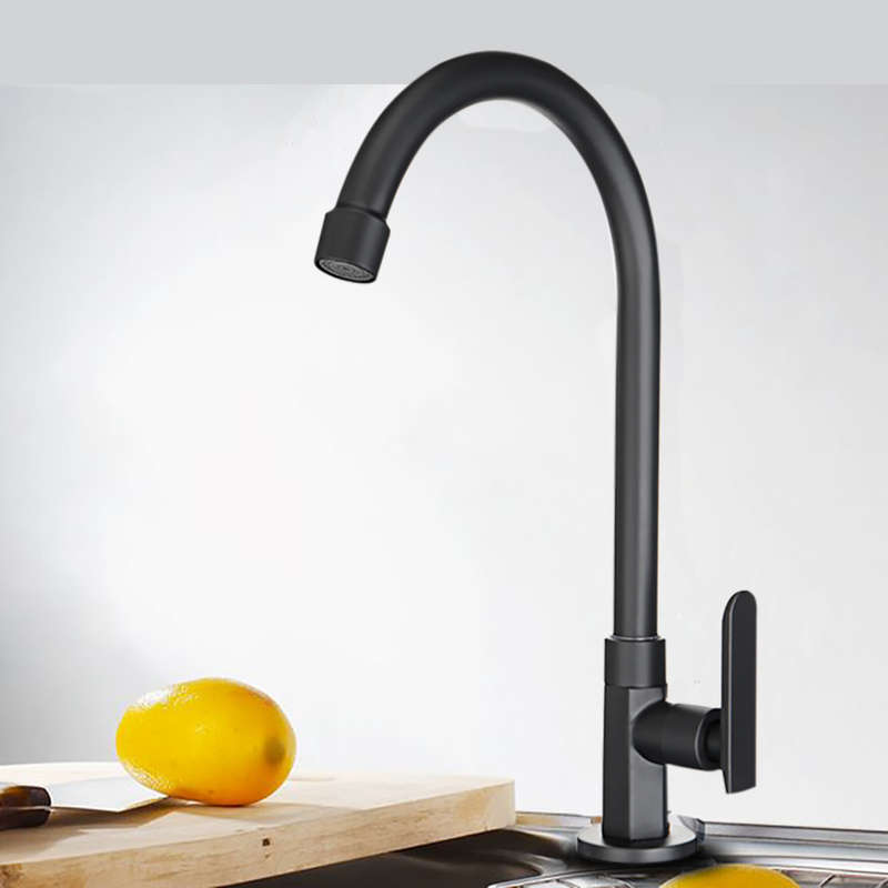 Holmark Black Chrome Modern Kitchen Basin Faucet Solid Brass Spout Swivel Sink Mixer Tap