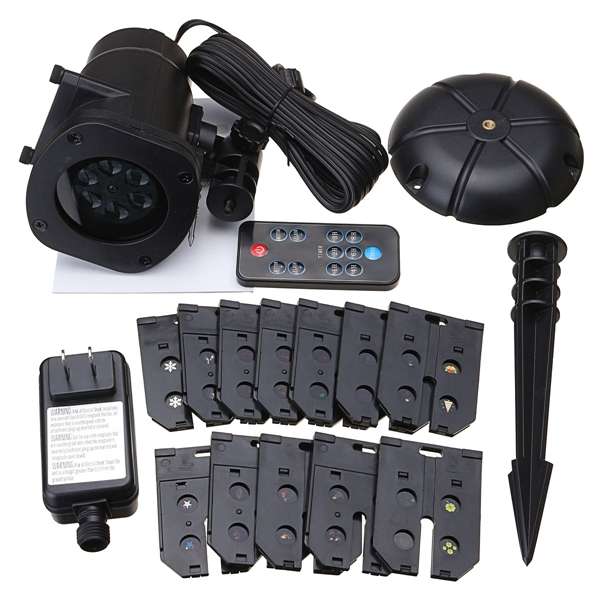 2 X 12 Patterns 4W LED Remote Projector Stage Light Moving Laser Spotlightt for Christmas Halloween