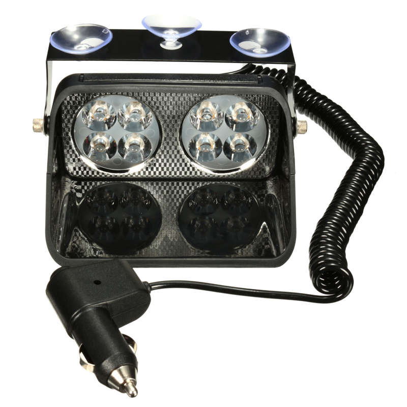 Car Truck Dash Windshield 8 LED Warning Hazard Emergency Strobe Flashing Light