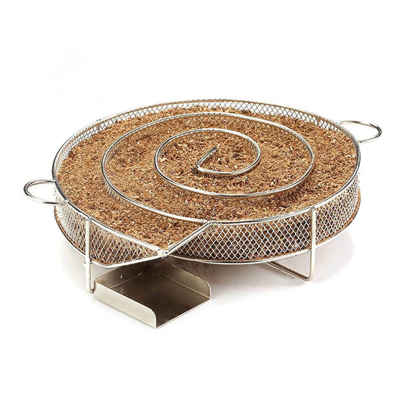 Stainless Steel Wood Chips Grill Basket Smoker Picnic BBQ Cold Smoking Generator Tray