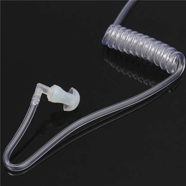 Spiral Acoustic Hollow Air Tube 3.5mm Anti Radiation Headphone Earphone with Mic