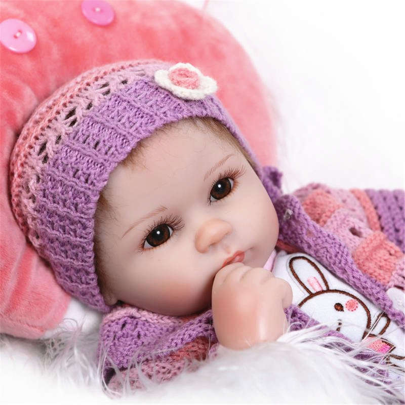 NPK 16 Inch 42cm Reborn Baby Soft Silicone Doll Handmade Lifelike Baby Girl Dolls Play House Toys Bi