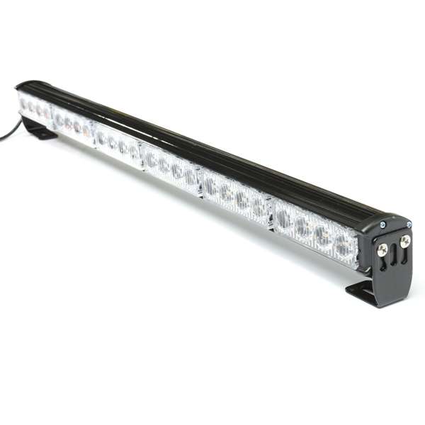 27inch LED Strobe Light Bar Traffic Emergency Flash Warning Lamp White&Amber For Car Vehicle Truck